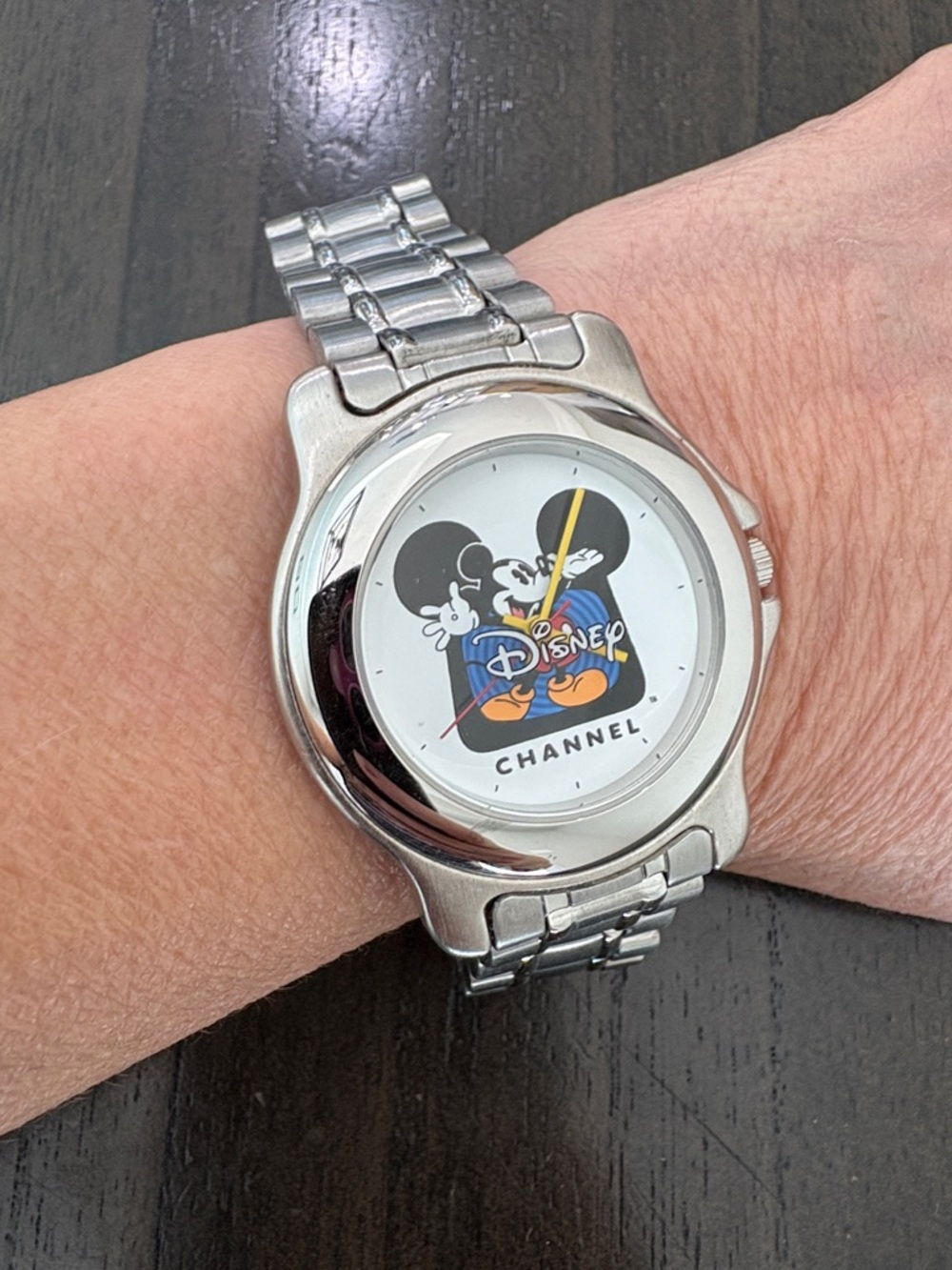 Disney Silver Stainless Steel Mickey Mouse Channel Watch with Colorful Dial
